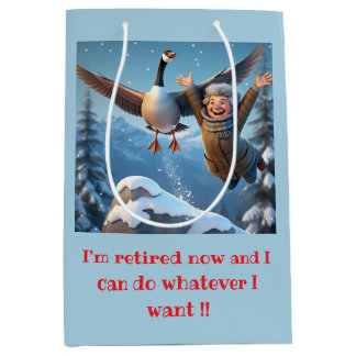 " RETIRED AND HAPPY " MEDIUM GIFT BAG