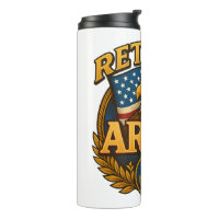 Retired ARMY Design with flag & eagle