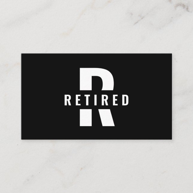 Retired Ask Someone Else Funny Retirement Monogram Business Card (Front)