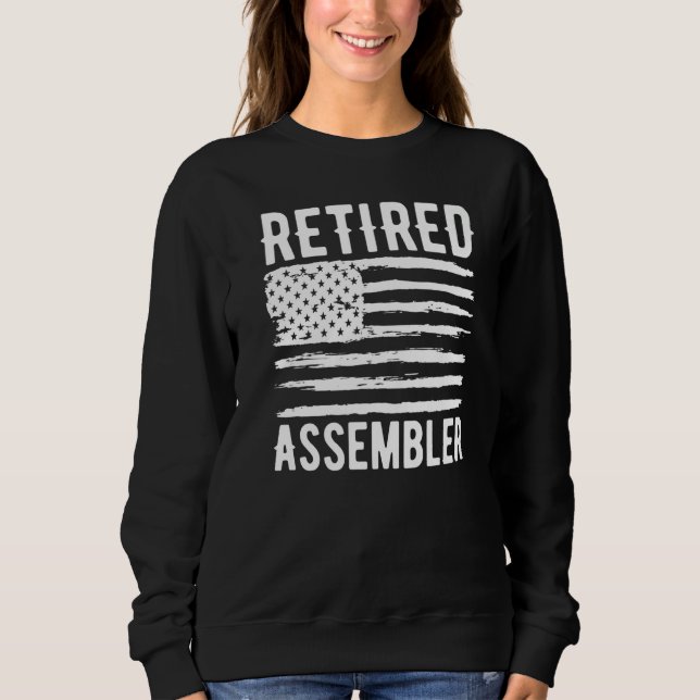 Retired Assembler Profession American Flag Premium Sweatshirt (Front)