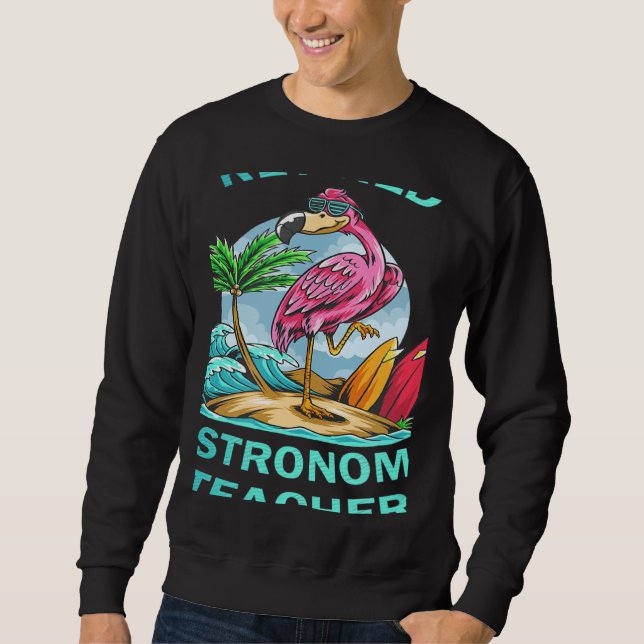 Retired Astronomy Teacher Flamingo Sweatshirt (Front)