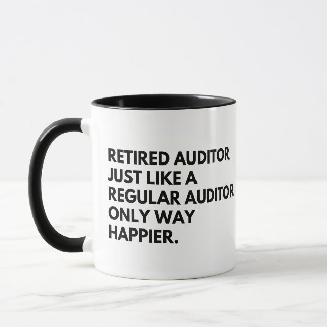 Retired Auditor Funny Retirement Mug (Left)