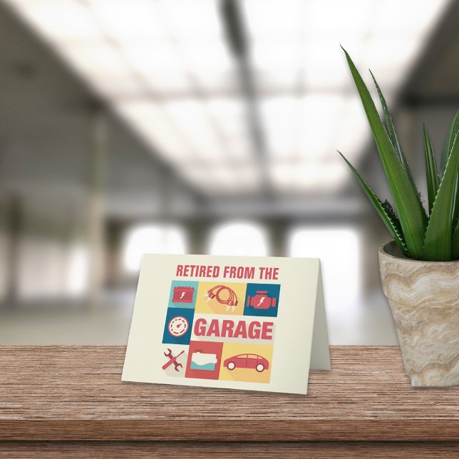 Retired Auto Mechanic Car Repairman Card (Creator Uploaded)