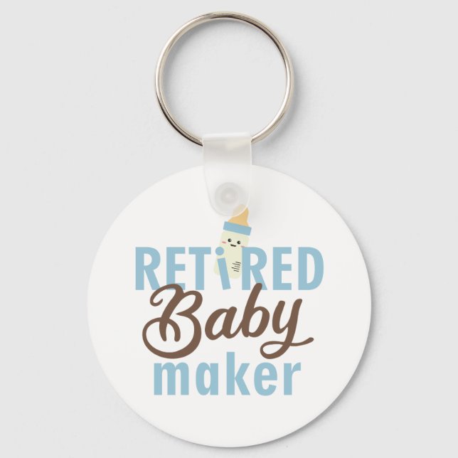 Retired Baby Maker Funny Vasectomy Modern Cute  Key Ring (Front)