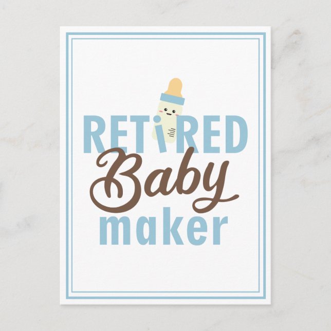 Retired Baby Maker Funny Vasectomy Modern Cute  Postcard (Front)