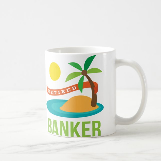 Retired Banker Beach Coffee Mug (Right)