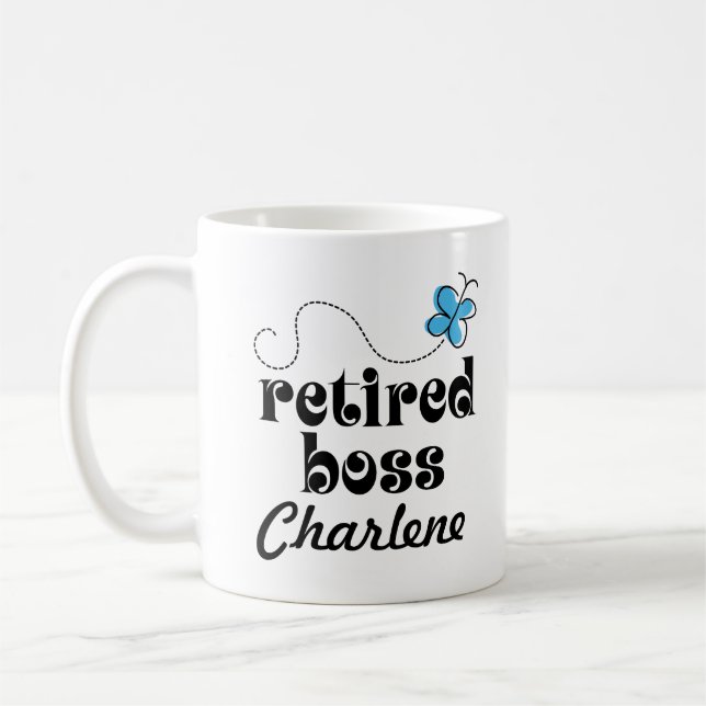 Retired Boss personalised gift Coffee Mug (Left)