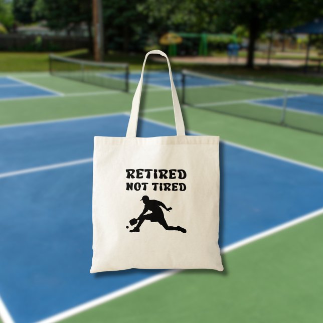 Retired but not tired retirement pickleball sports tote bag (Creator Uploaded)