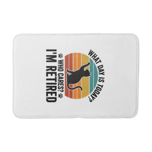 Retired Cat Vintage Sunset Funny Quote T-Shirt Des Bath Mat