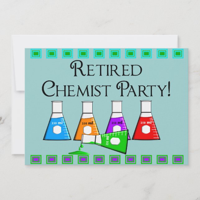 Retired Chemist Party Invitations (Front)