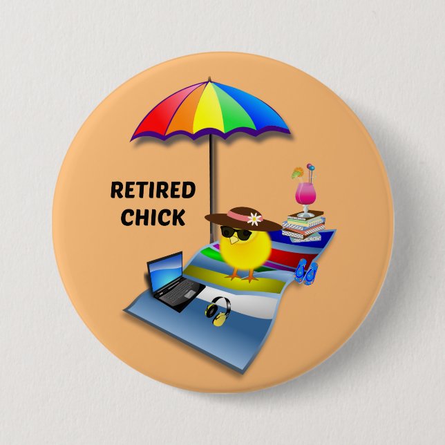 Retired Chick 7.5 Cm Round Badge (Front)