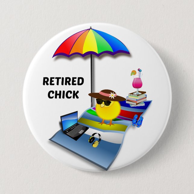 Retired Chick 7.5 Cm Round Badge (Front)