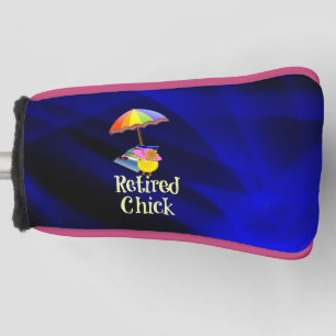 Retired Chick, abstract background design Golf Head Cover