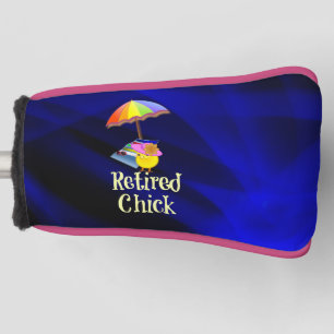 Retired Chick, abstract background design Golf Head Cover