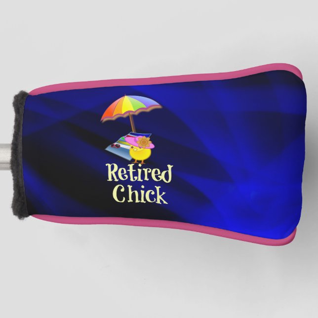 Retired Chick, abstract background design Golf Head Cover (Front)