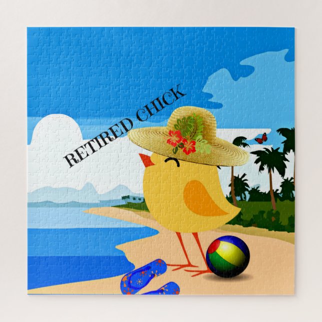 Retired Chick...at the beach,  Jigsaw Puzzle (Vertical)