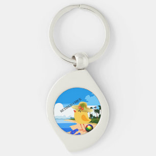 Retired Chick at the beach, Key Ring