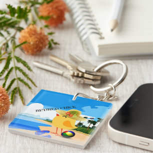 Retired Chick at the Beach Key Ring