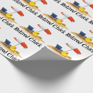 Retired Chick on the Beach Wrapping Paper