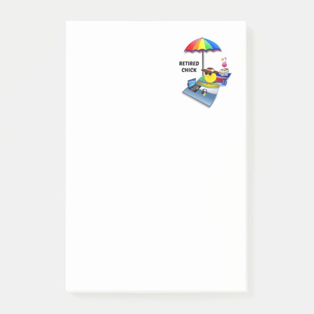 Retired Chick, popular design, Post-it Notes (Front)