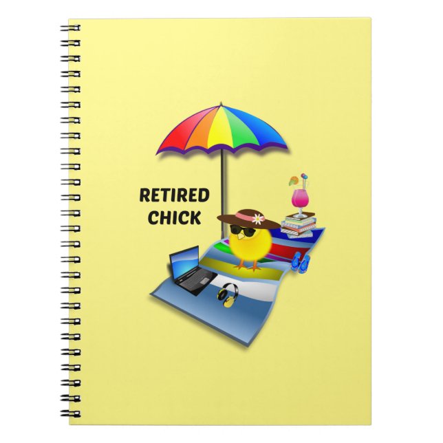 Retired Chick--She's So Cute Notebook (Front)