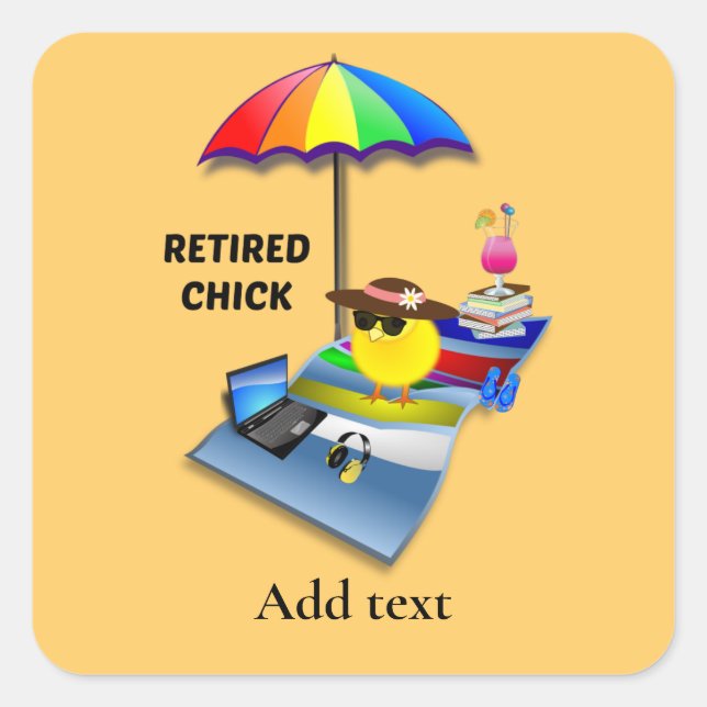 Retired Chick Template Square Sticker (Front)