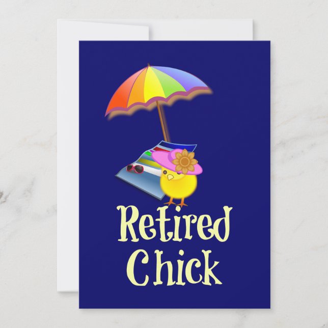 Retired Chick - White Text on Dark Background Card (Front)