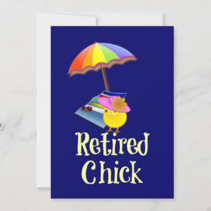 Retired Chick - White Text on Dark Background Card