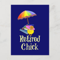 Retired Chick - White Text on Dark Background