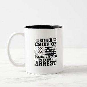 Retired Chief Of Police Officer -American-funny Two-Tone Coffee Mug