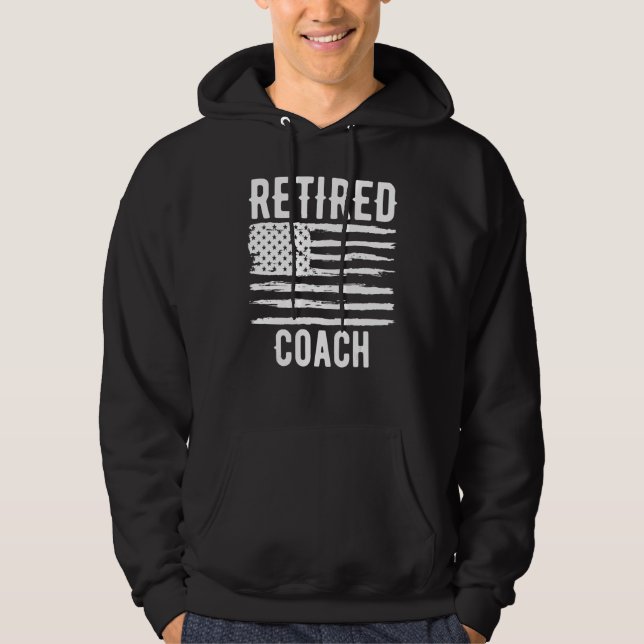 Retired Coach Profession American Flag Hoodie (Front)