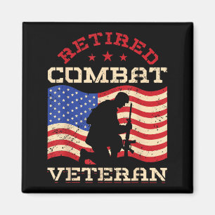 Retired Combat Veteran Veterans Deployment Combat Magnet