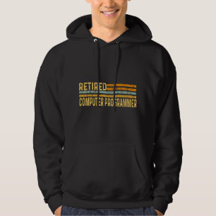 Retired Computer Programmer Distressed Retirement Hoodie