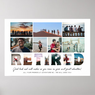 Retired Coworker Boss Retirement Photo Collage Poster