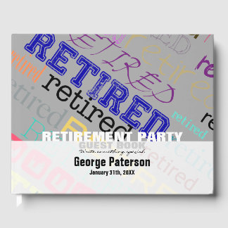 Retired Custom Retirement Party Guest Book 1