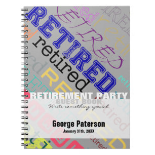 Retired Custom Retirement Party Guest Book 1