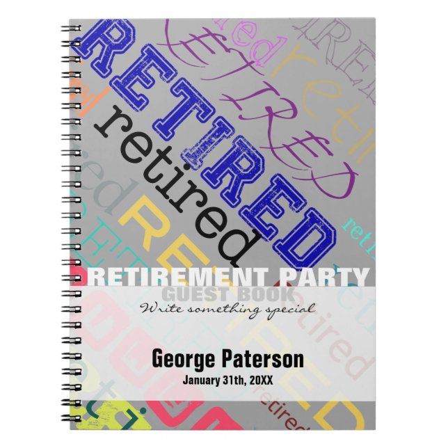 Retired Custom Retirement Party Guest Book 1 (Front)