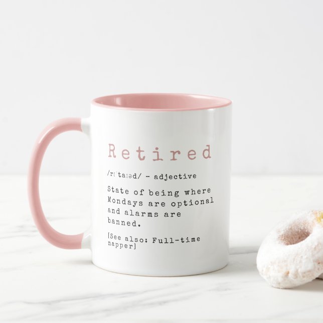 Retired Definition Coffee Mug – Full-Time Napper (With Donut)