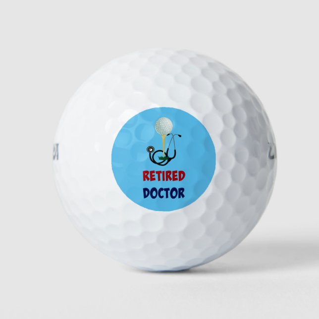 Retired Doctor, Stethoscope and Golf Ball Design (Front)