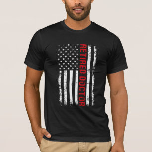 Retired Doctor USA Distressed Flag T-Shirt