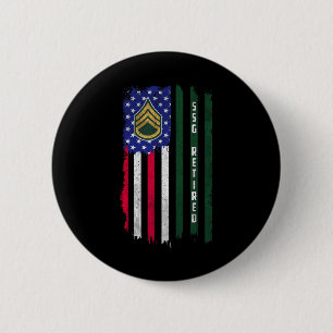 Retired E-6 Staff Sergeant Ssg Rank American Flag  6 Cm Round Badge