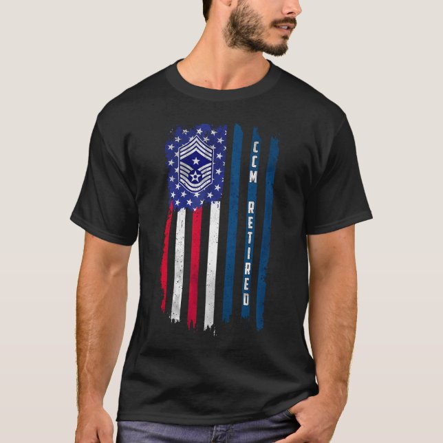 Retired E-9 Command Chief Master Sergeant Rank Ame T-Shirt (Front)