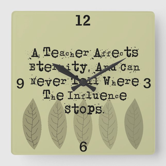 Retired Educator Clock Henry Adams Quote (Front)