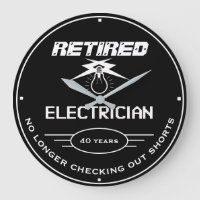 Retired Electrician Black Lightbulb Funny Slogan