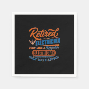 Retired Electrician - Electrician Gift Napkin