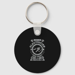 Retired Electrician Funny Electrician Clothing Key Ring
