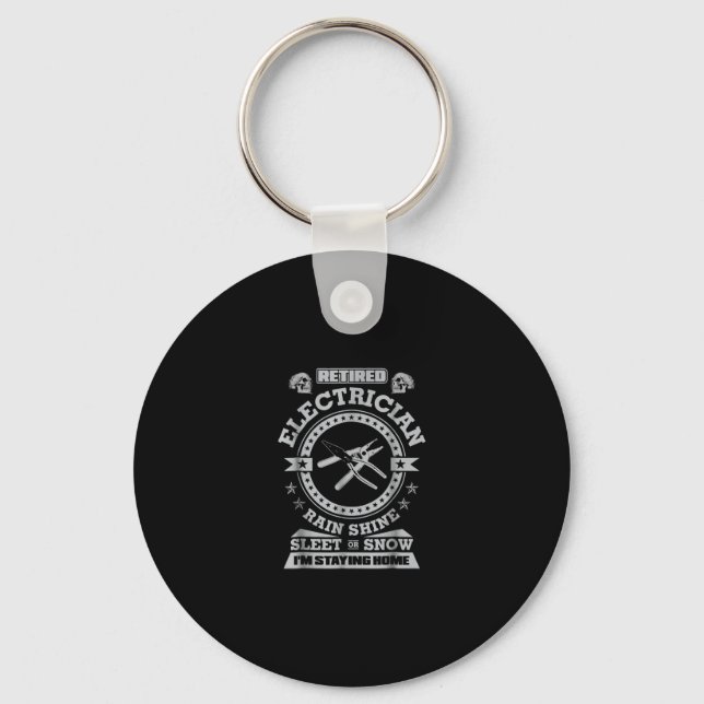 Retired Electrician Funny Electrician Clothing Key Ring (Front)