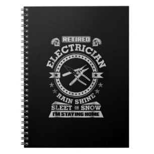 Retired Electrician Funny Electrician Clothing Notebook
