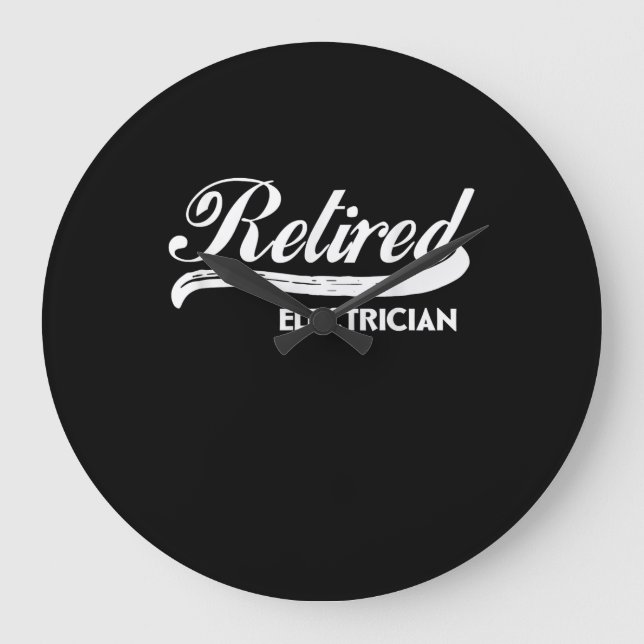 Retired Electrician Funny Retirement Party Gift Large Clock (Front)