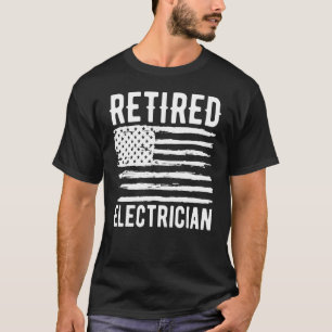 Retired Electrician Profession American Flag T-Shirt